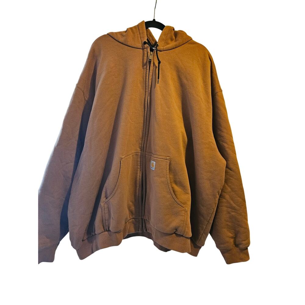 Carhartt J149 Brown Thermal Lined Zip Hoodie Workwear 4XL Clean